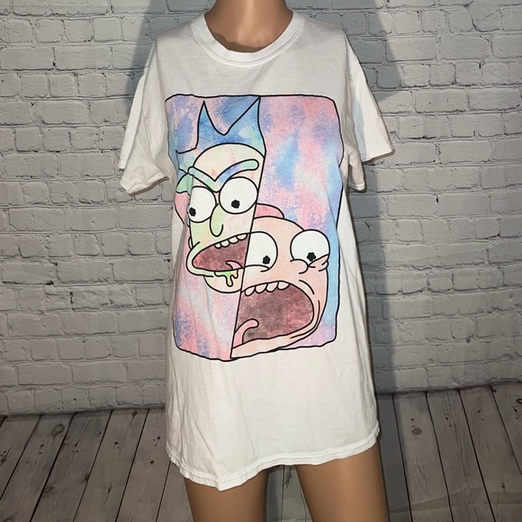 Rick and Morty Other - Rick and Morty White, Blue & Pink Shirt size S